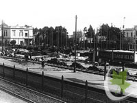 Estación de Banfield - Contrucción de nuevas vías y vista de la calle Alem - Fotos e imagenes antiguas e historicas de la ciudad de Banfield