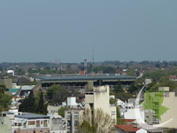Vista aerea del Estadio Florencio Sola - Foto area del estadio Lencho Sola de Banfield - CAB - Se visualizan torres de la Parroquia de Rafael Calzada